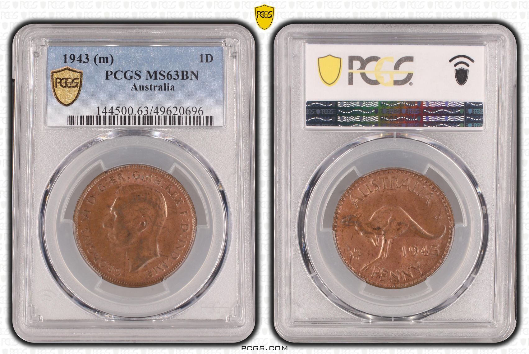 George VI, Penny, 1943, PCGS MS63BN