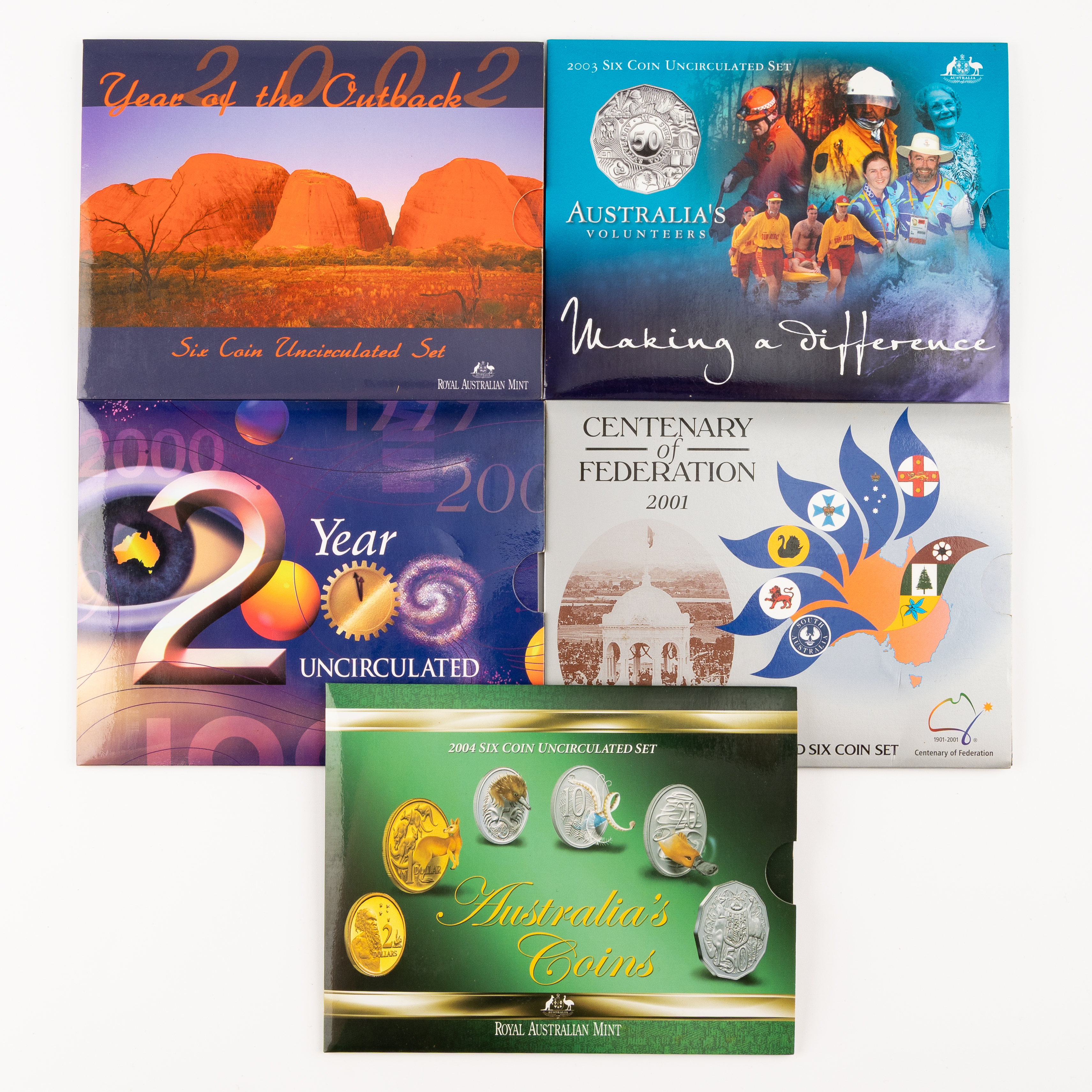 182 · Elizabeth II, Five Cents - Two Dollars, 2000 - 2004, UNC