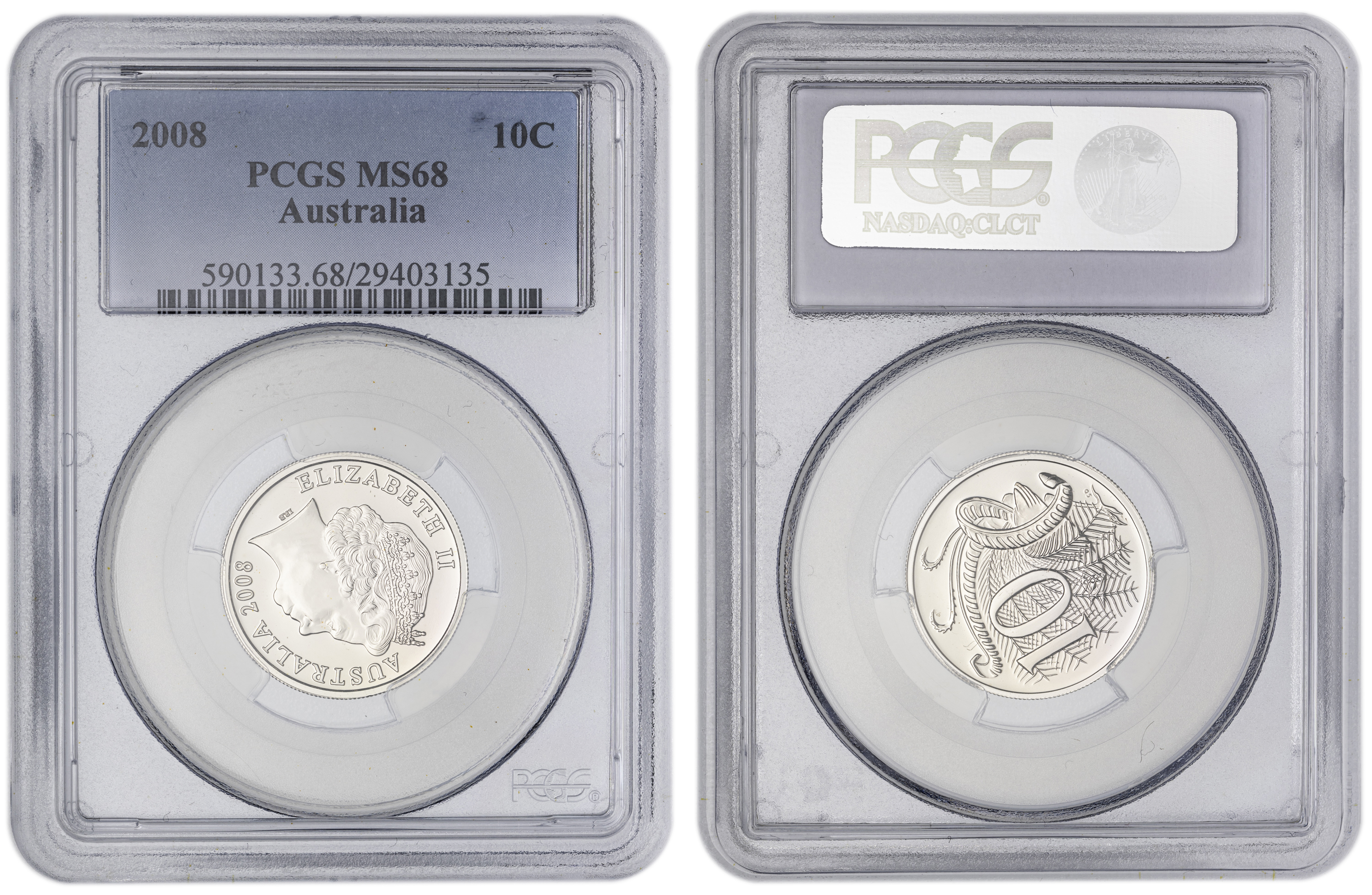 , Ten Cent, 2008, PCGS MS68