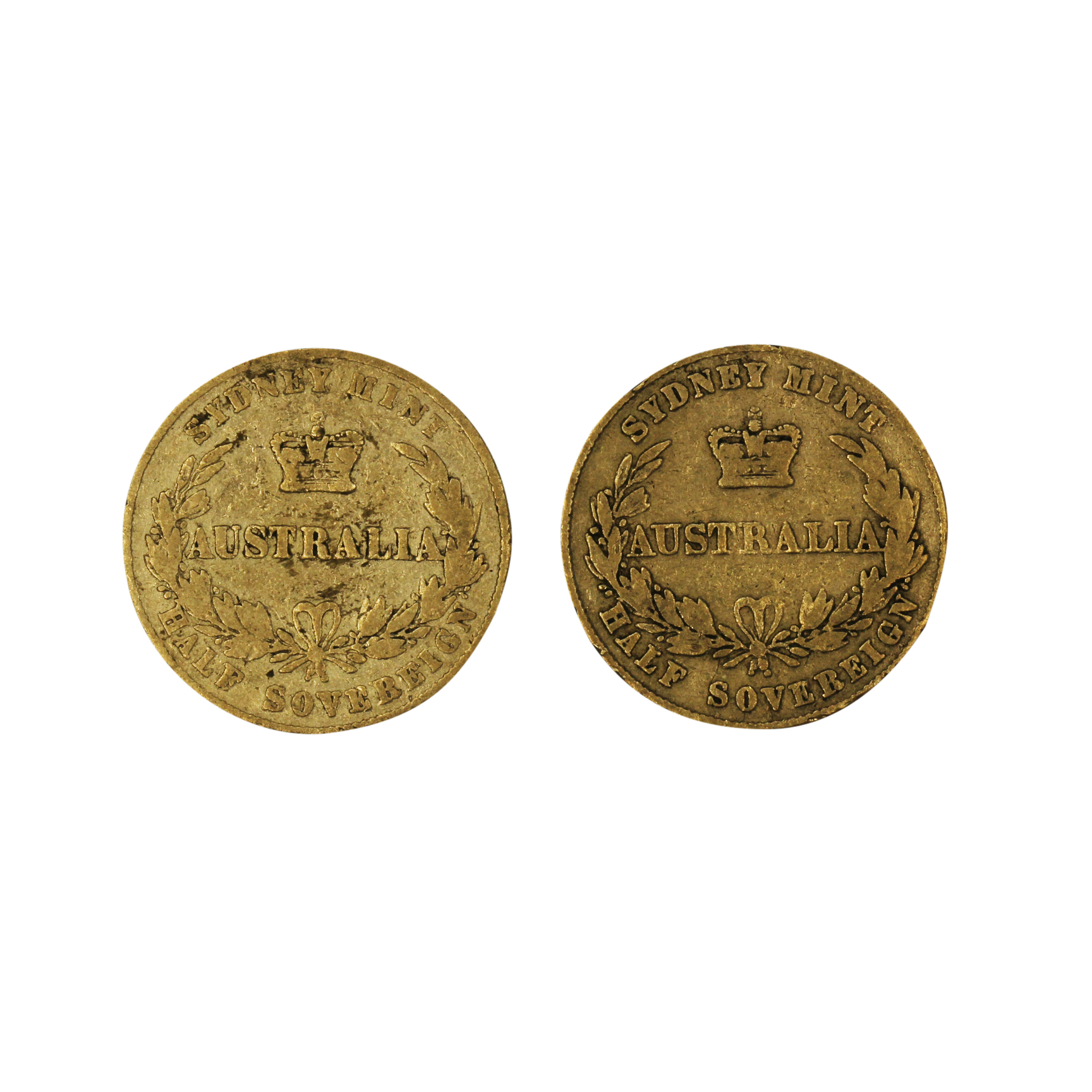 1168. · Group, Victoria, Half Sovereign, 1866, VG