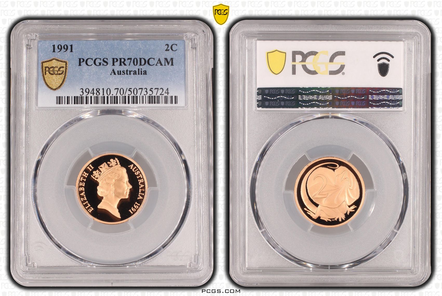 Two Cent, 1991, Pcgs Pr70dcam