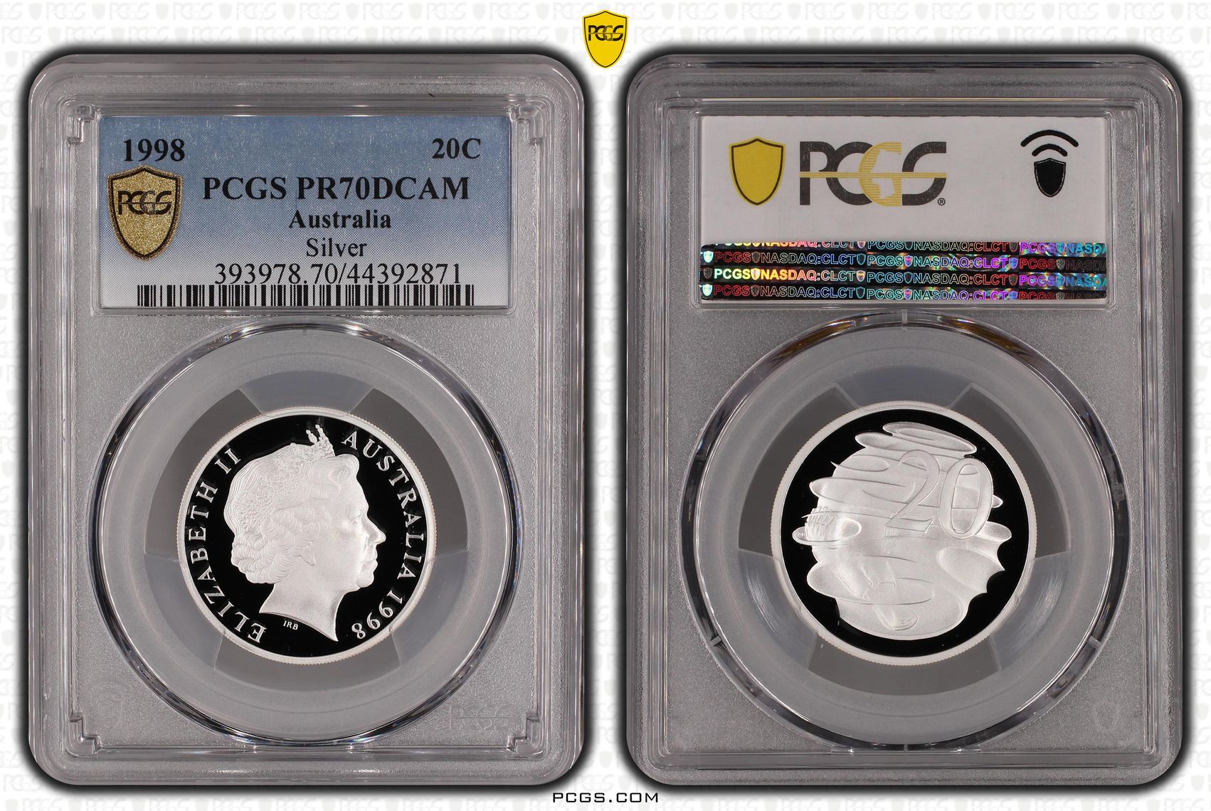1998 Australia Twenty Cent, 20c Silver Proof Silver PCGS - PR70DCAM POP 16/0 -871