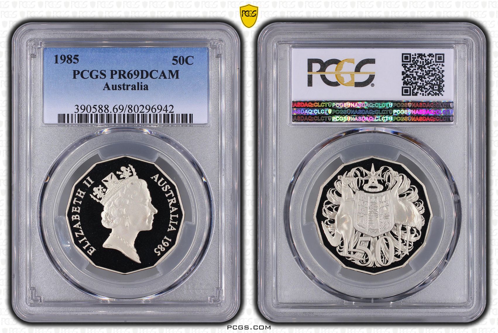 Fifty Cent, 1985, PCGS PR69DCAM