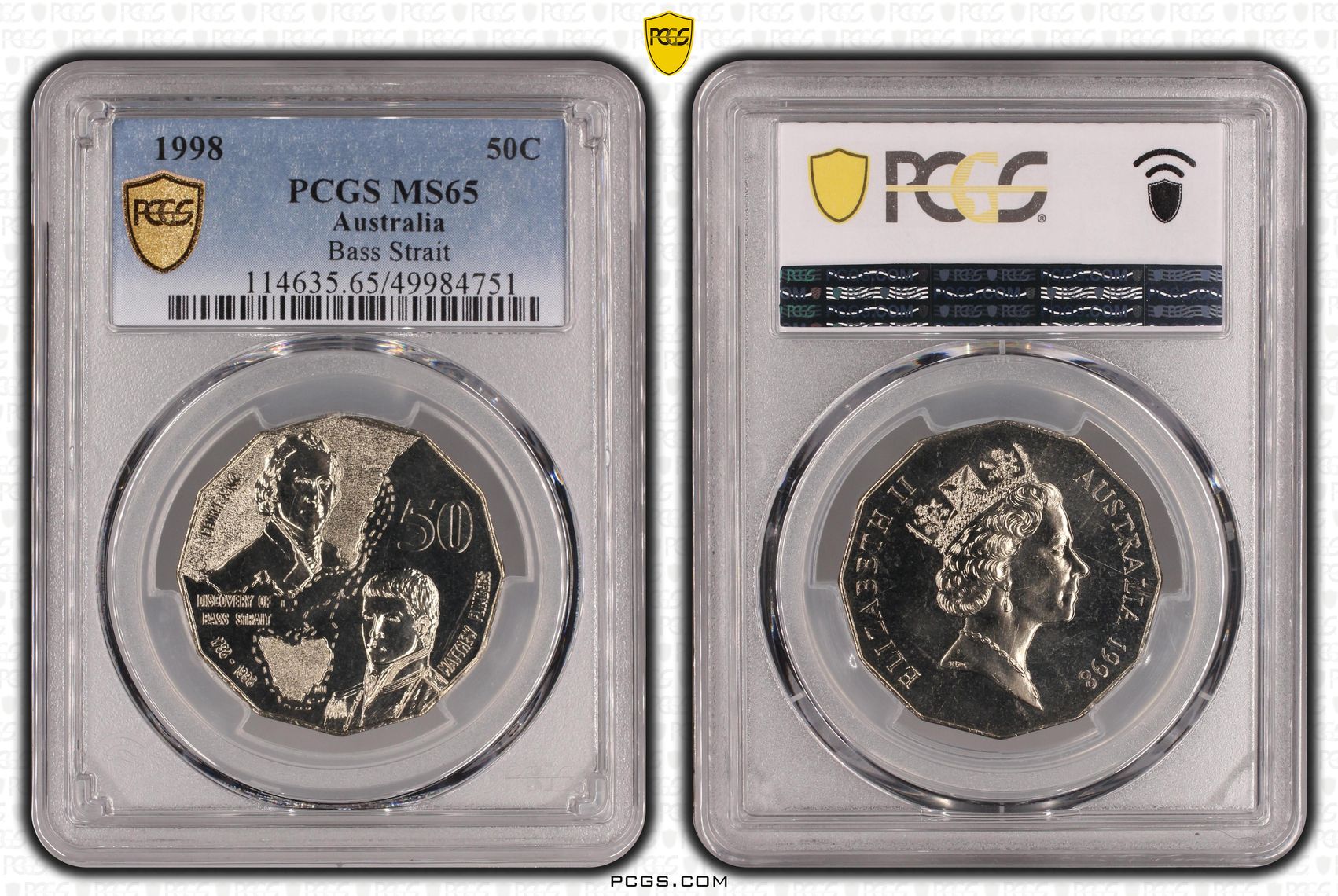 Bass Strait , Fifty Cent, 1998, PCGS MS65