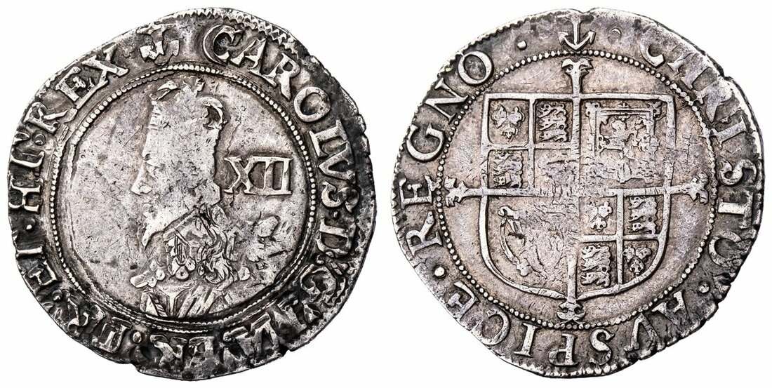 Charles I (1625-1649), Group E, Type 4.3, Shilling, 1638-1639, Tower ...