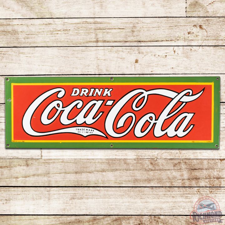 1931 Drink Coca Cola "Trade mark in Tail" SS Porcelain Sign