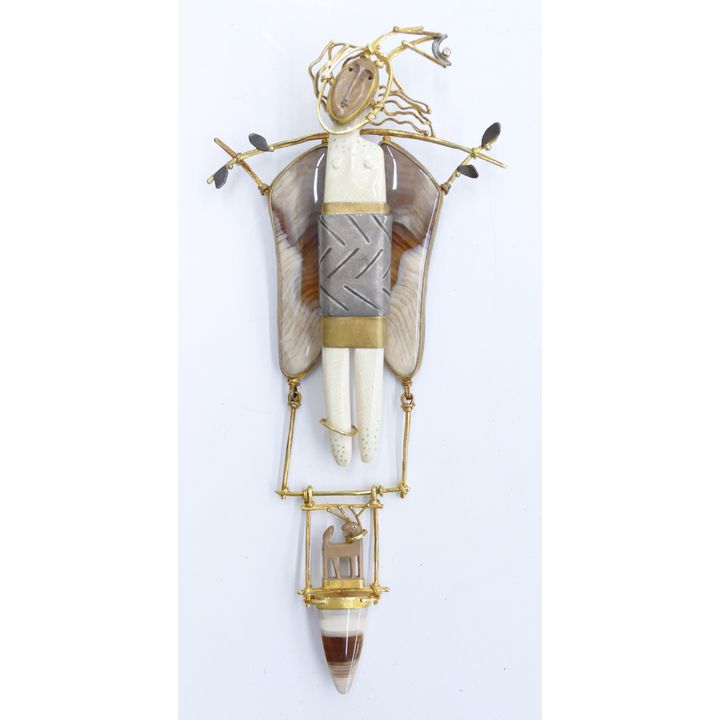 Carolyn Morris Bach 18k-22k Aleutian Style Art Pendant