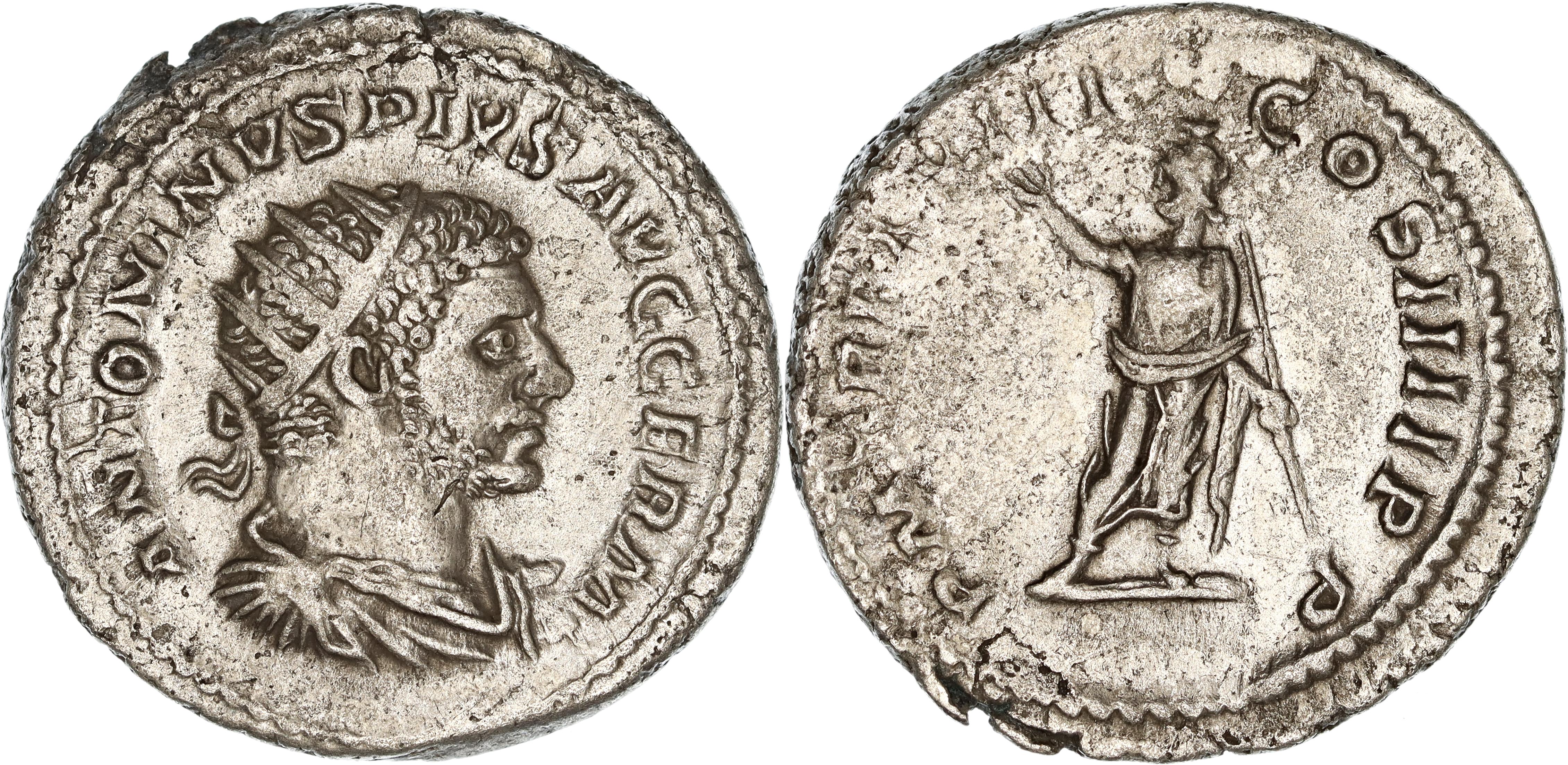 Roman Empire, Caracalla, Silver Antoninianus, 215 AD, VF