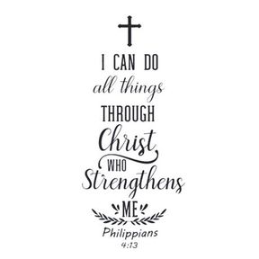 Sticker Art: Wall Sticker Bible: Philippians 4:13 Black Vinyl Sticker 57cm x 57cm |