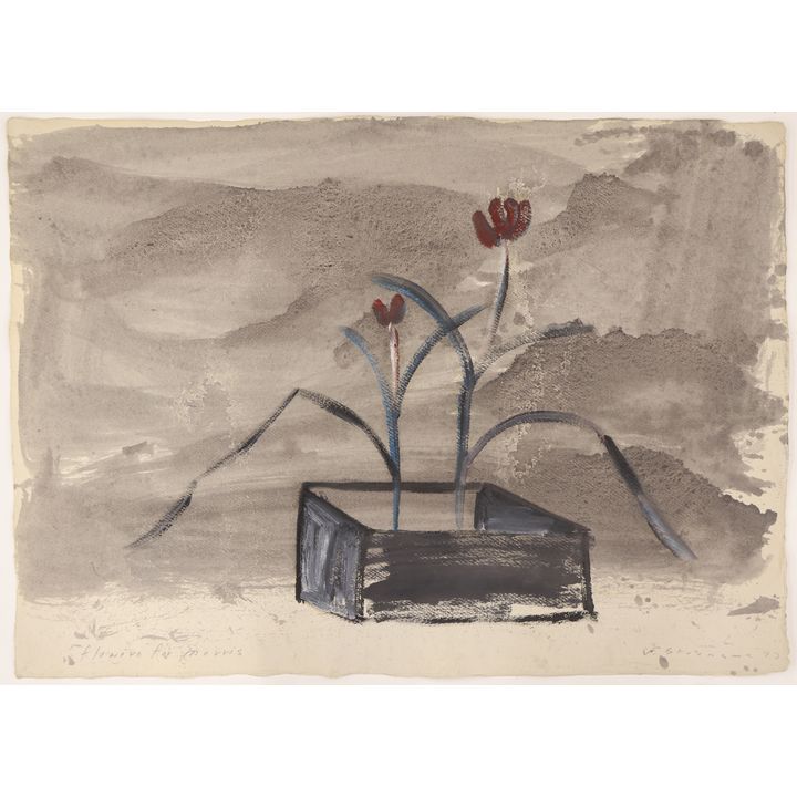Jay Steensma ''Flowers for Morris'' 1997 Mixed Media on Paper 22''x30.5''