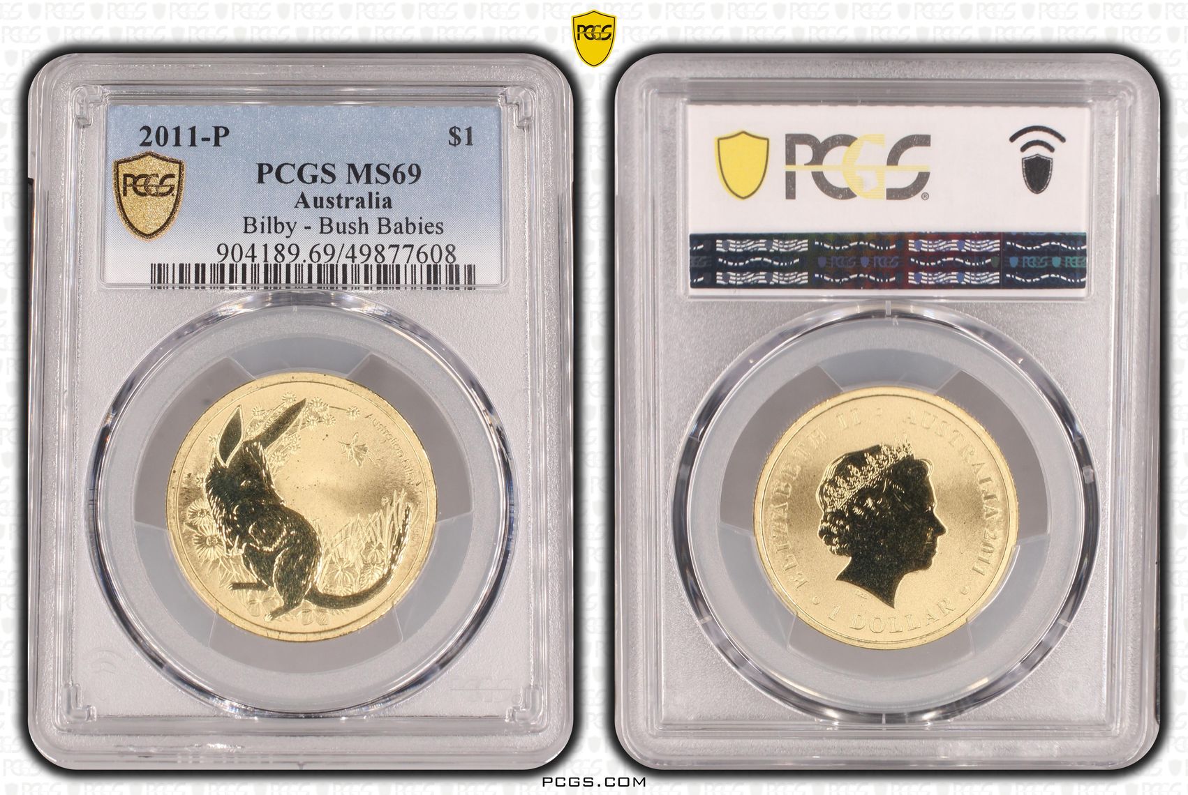 Bilby - Bush Babies POP 5/0, One Dollar, 2011-P, PCGS MS69
