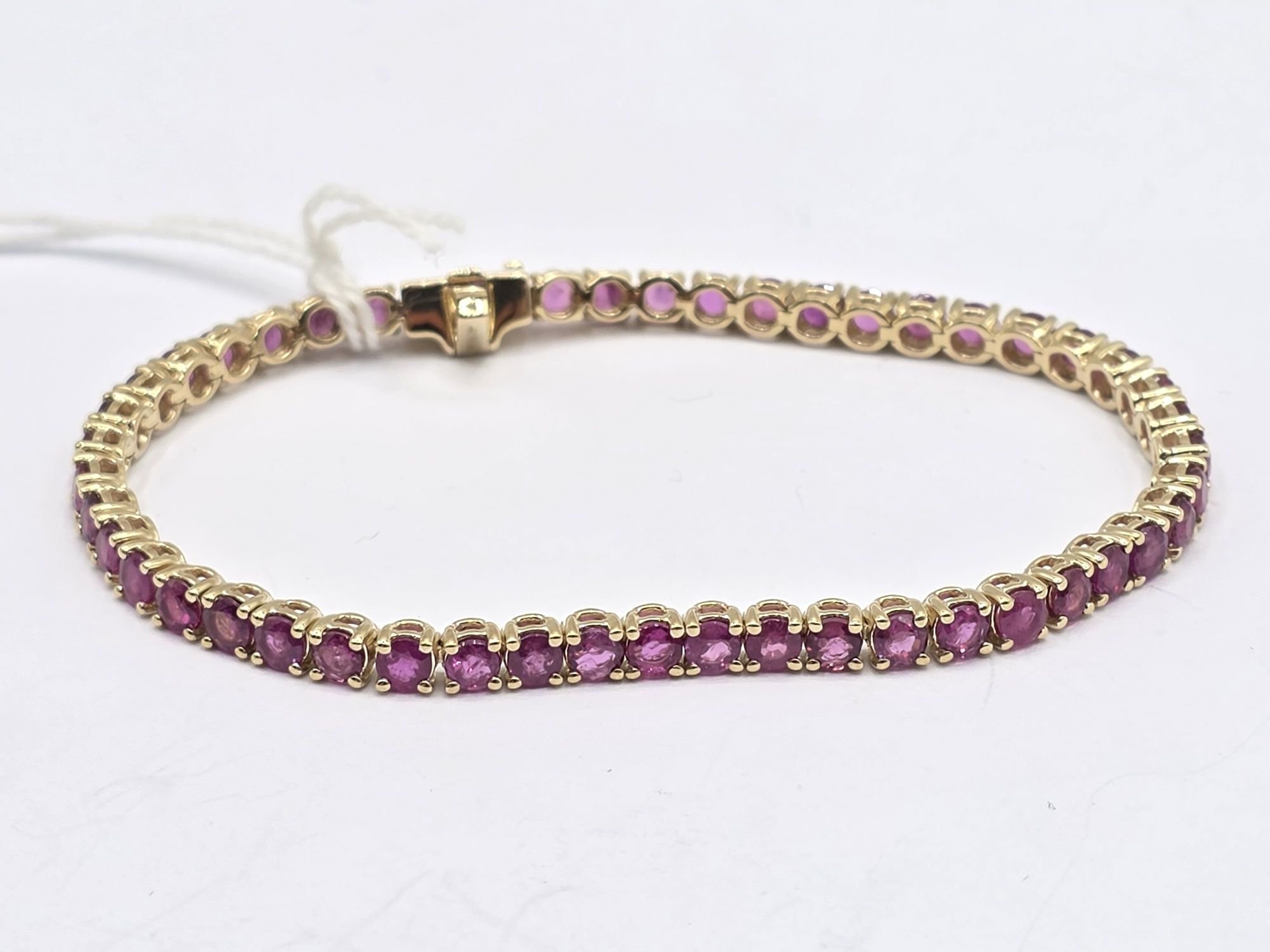 9ct Gold And Ruby Line Bracelet