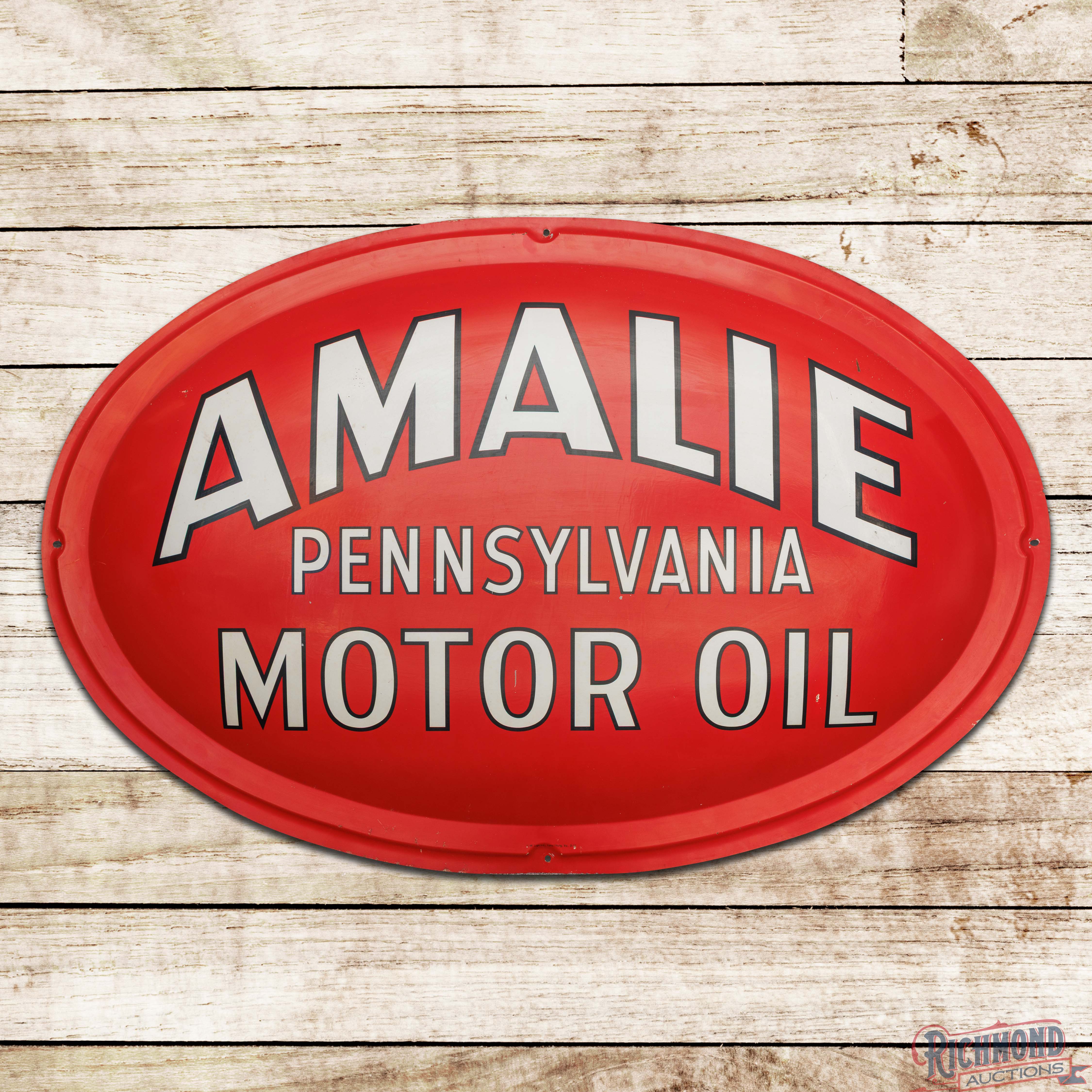 1955 Amalie Pennsylvania Motor Oil Single Sided Tin Bubble Sign ...