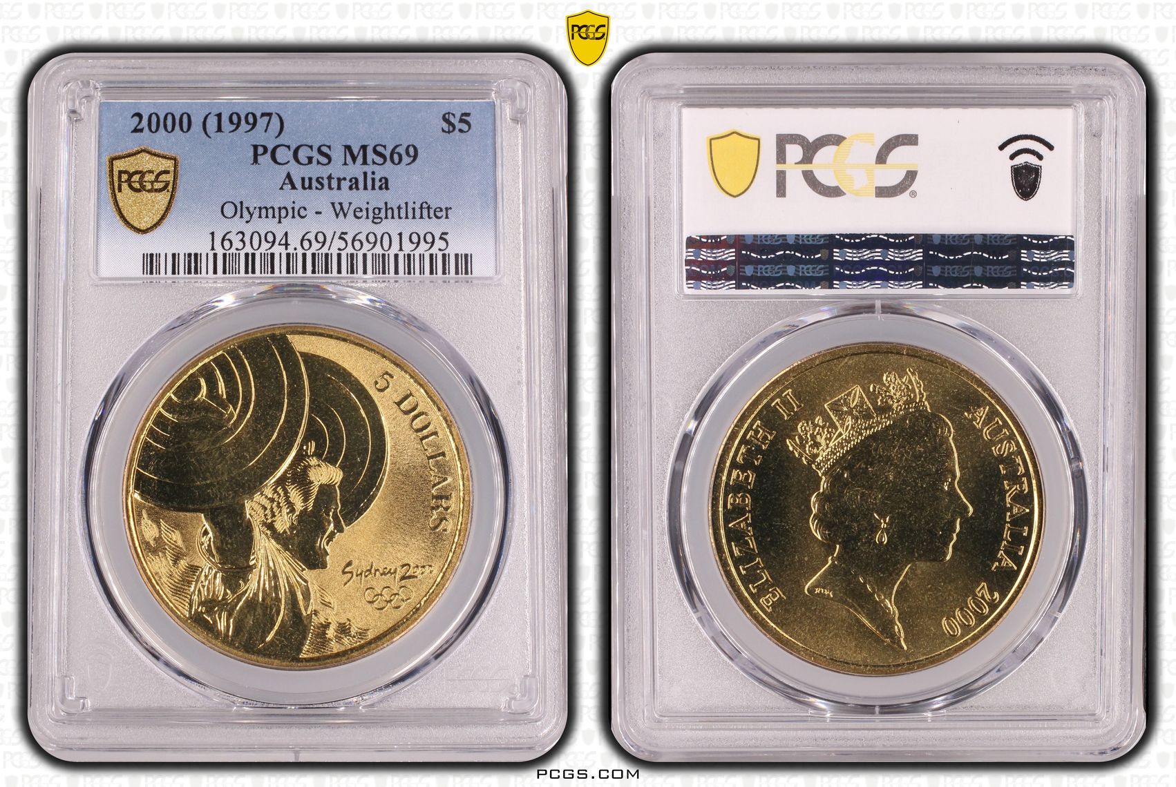 Weightlifter, POP 2/0, Five Dollar, 2000, PCGS MS69