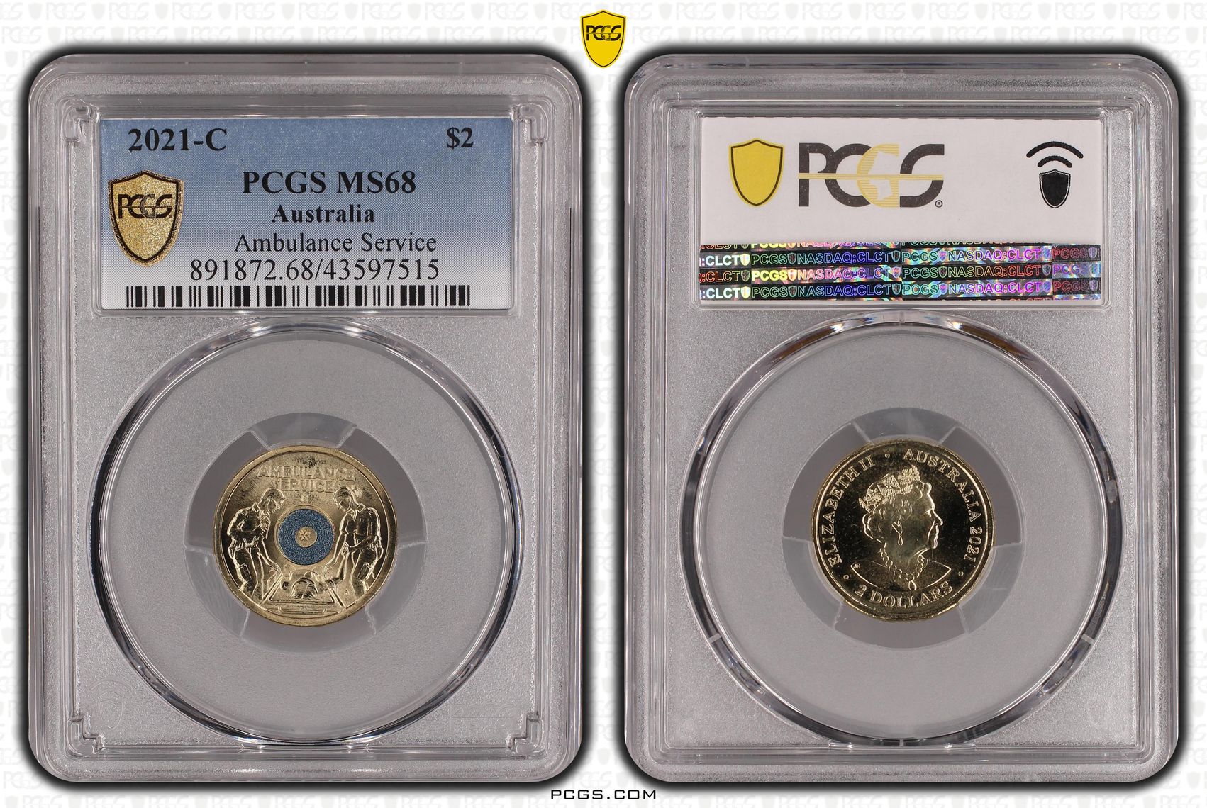 Ambulance Service - Colorized , Two Dollar, 2021-C, PCGS MS68