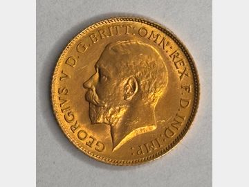 1915 GEORGE V LONDON MINT GOLD HALF SOVEREIGN