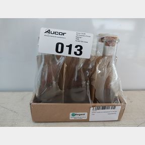 REGENT GLASS OIL/VINEGAR BOTTLE ROUND WITH CORK LID 6 PACK 300ML 195X60MMD