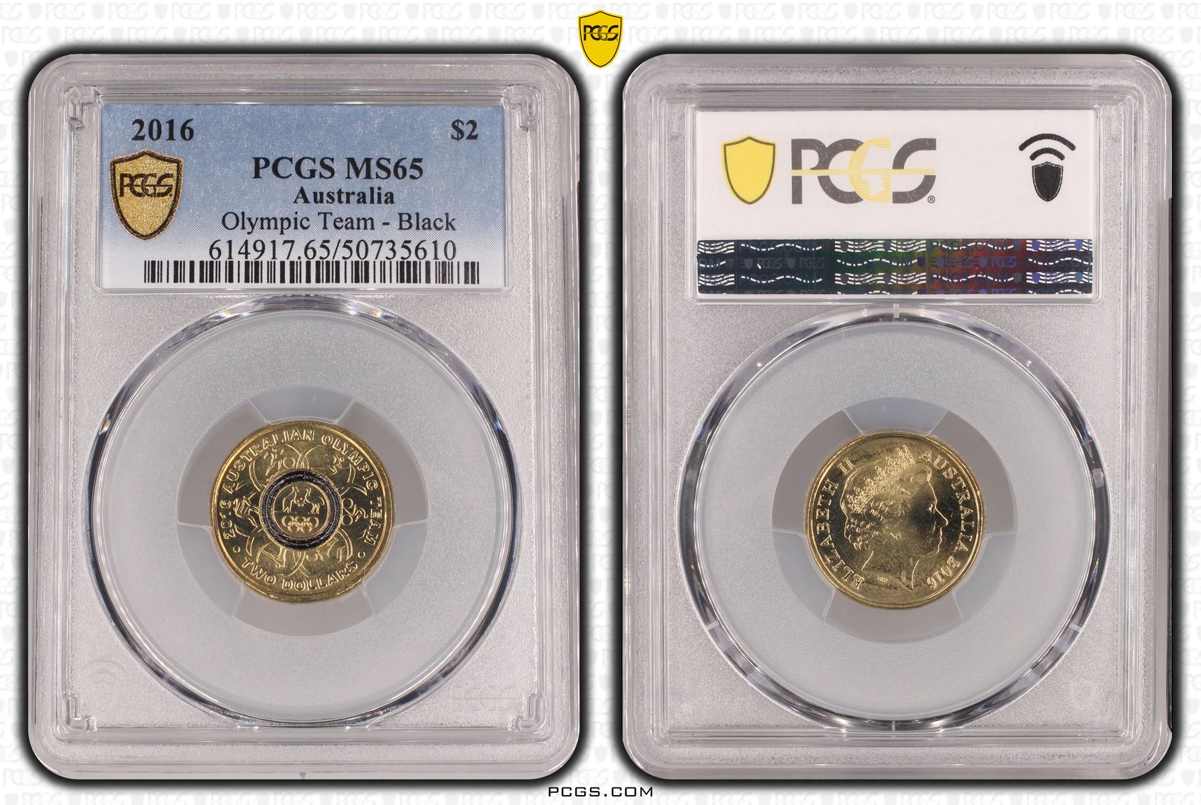Olympic Team - Black , Two Dollar, 2016, PCGS MS65