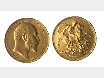 1902 King Edward VII Matte Proof Gold Sovereign.