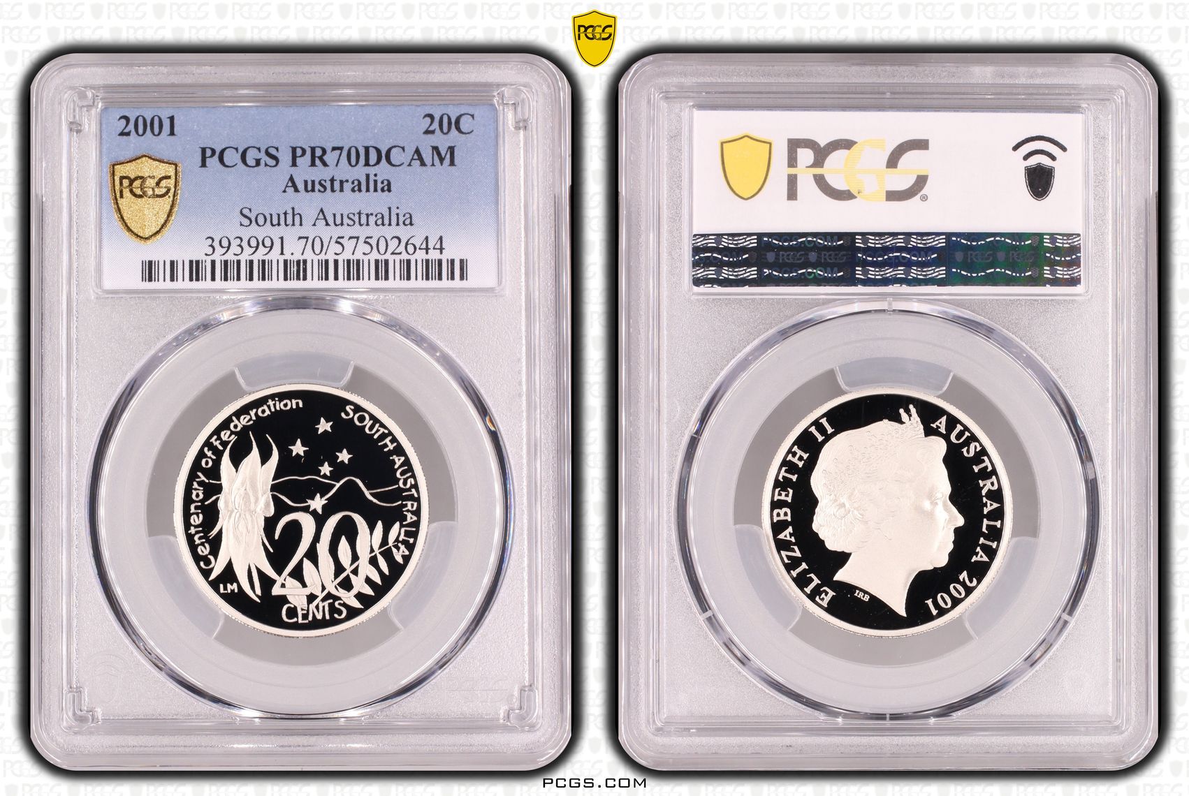 South Australia, Twenty Cent, 2001, PCGS PR70DCAM
