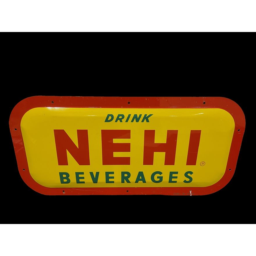 Unusual Drink Nehi Beverages Tin Metal Bubble Soda Sign