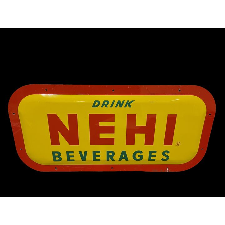 Unusual Drink Nehi Beverages Tin Metal Bubble Soda Sign