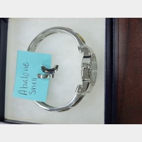 Abalone Studio Time watch and Sterling matching earrings