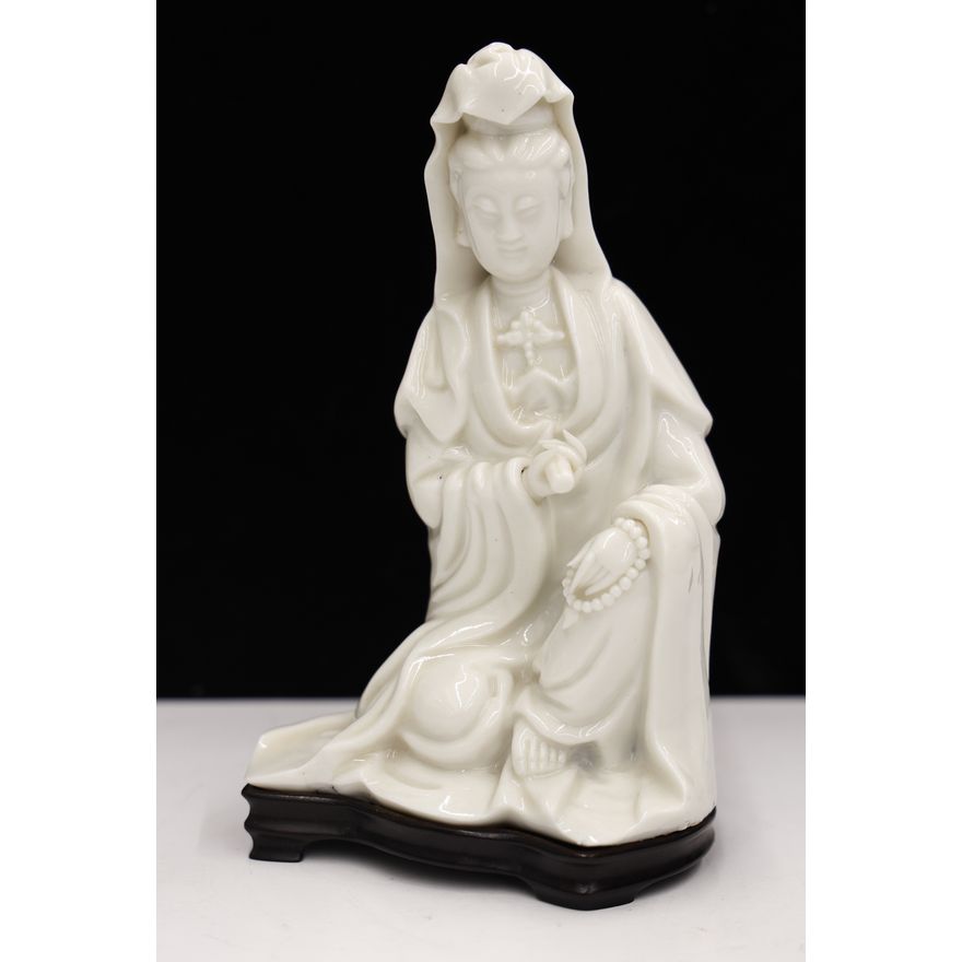 Chinese Blanc de Chine Seated Guanyin on Stand