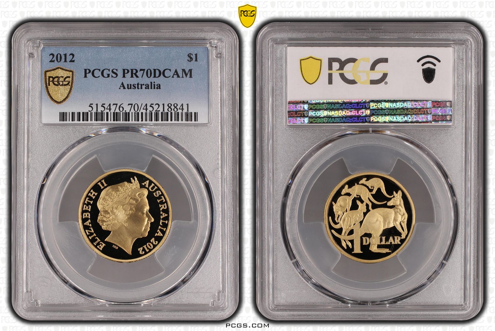 2012 Australia One Dollar, $1 PCGS - PR70DCAM POP 18/0 -841
