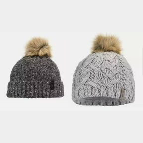 2 PACK BULA WOMENS WOOL BEANIE POM POM HAT SUPER CUTE & WARM SZ ONE SIZE