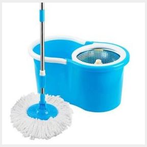 Rotating 360 Degrees Magic Spin Mop And Plastic Bucket Set Blue | BLOCK AND BUCKET DAMAGED