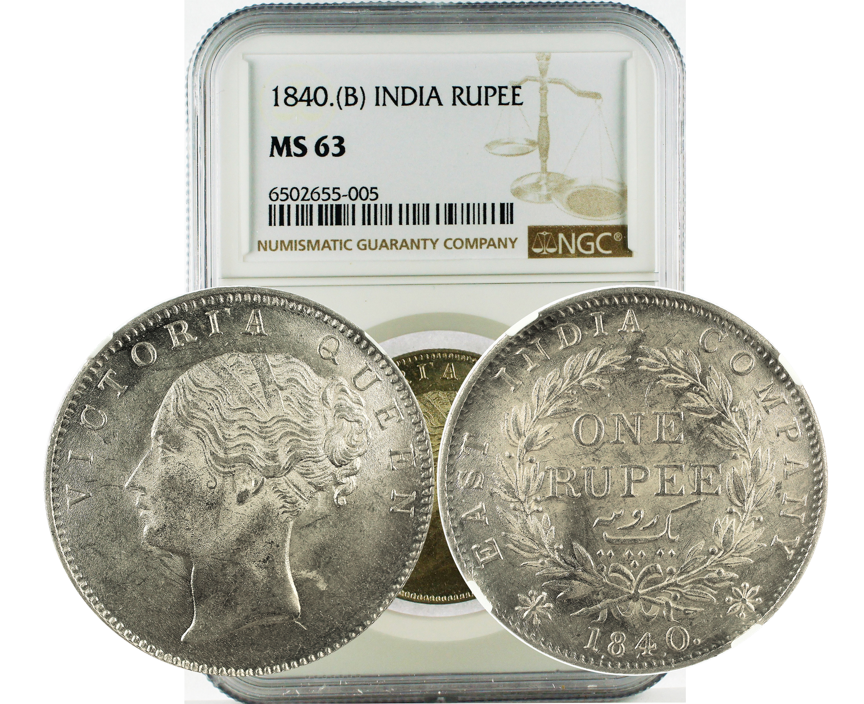 1840.(B) INDIA RUPEE MS 63