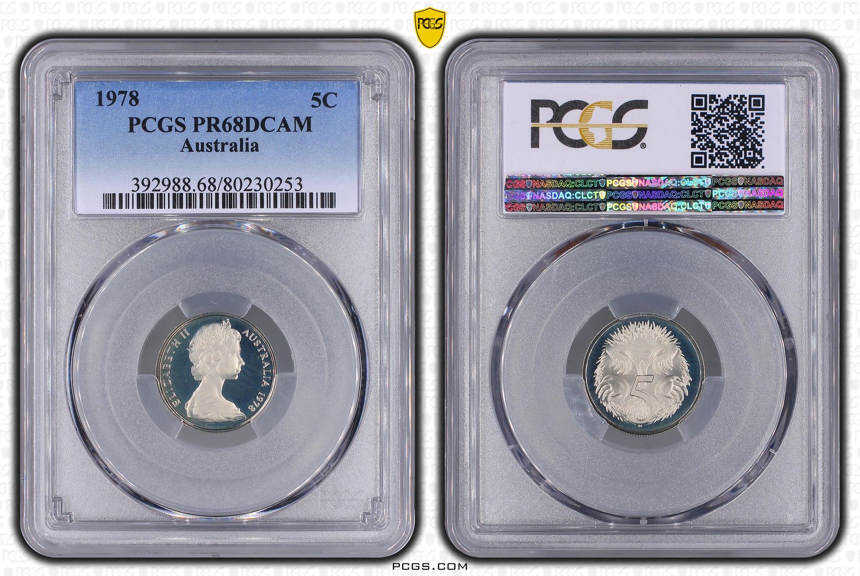 Elizabeth II, Five Cent, 1978, PCGS PR68DCAM