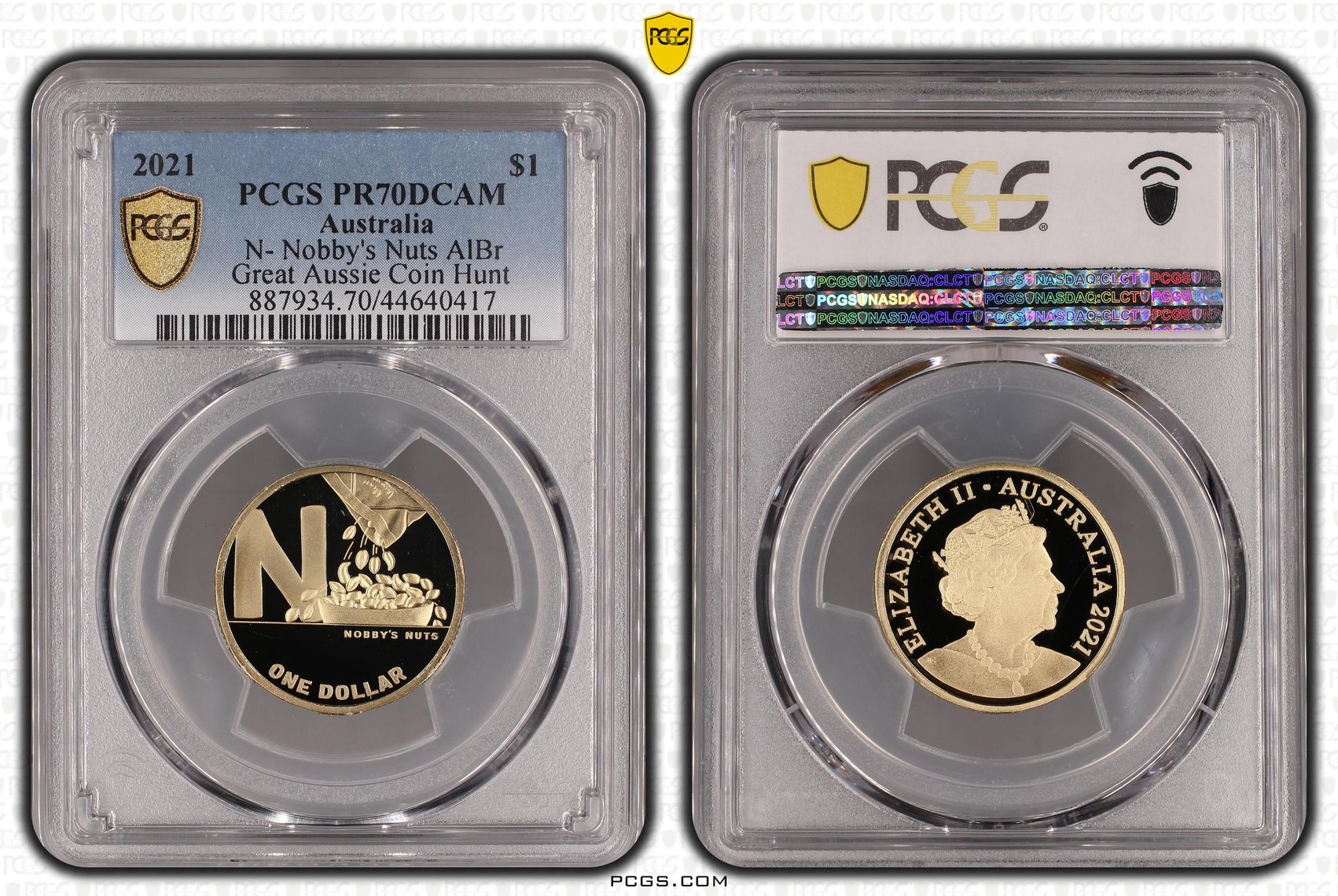 N- Nobby's Nuts AlBr, One Dollar, 2021, PCGS PR70DCAM