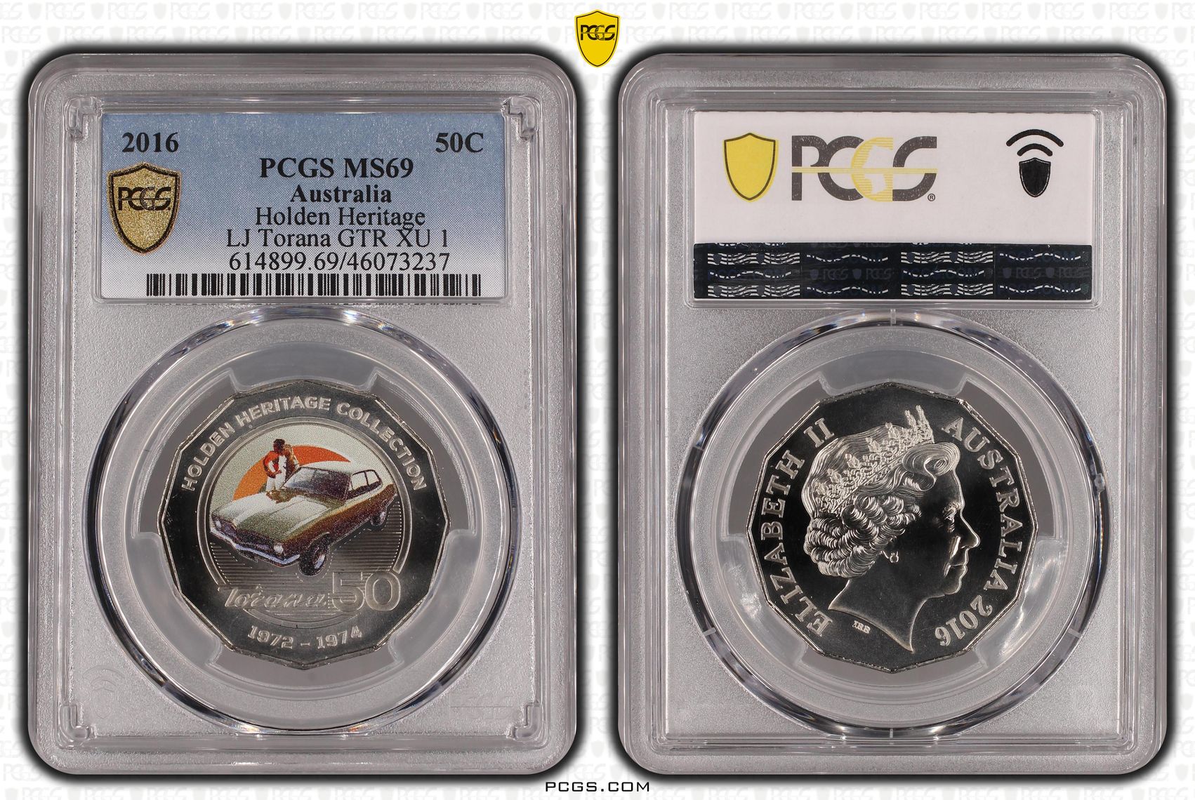 2016 Australia Fifty Cent, 50c Holden Heritage - LJ Torana GTR XU 1 PCGS - MS69 -237
