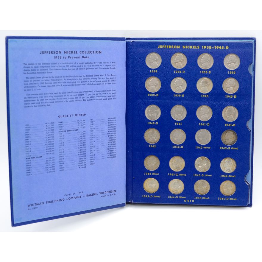 Box 4pc Whitman US Buffalo & Jefferson Nickel Books