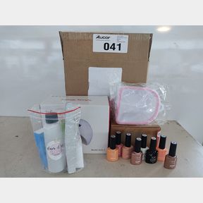 HIGH QUALITY UV/LED GLAM GEL NAIL POLISH STARTER SOAK OFF KIT - SET OF 19 - CHAMPAGNE -