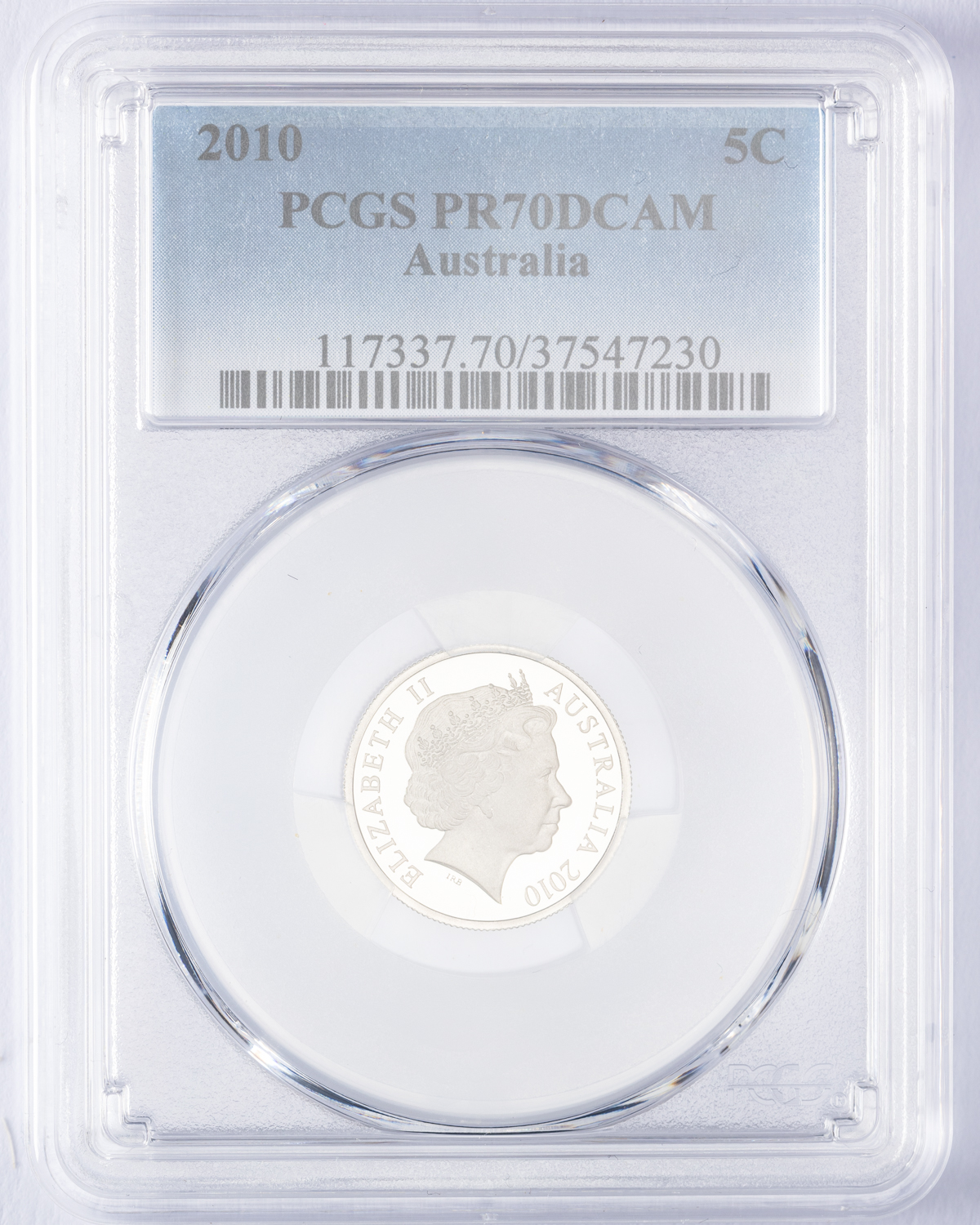Elizabeth II, Five Cent, 2010, PCGS PR70DCAM