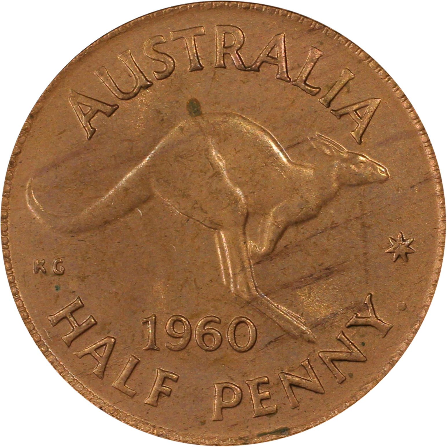 Elizabeth II, Halfpenny, 1960(P), MS 64 RD