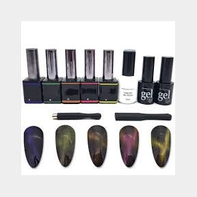 Magnetic Gel Nail Polish Starter Kit With 48W Nail Lamp - 9d Cat Eye - Elite Gel Nail Polish Kit - 51748/14907