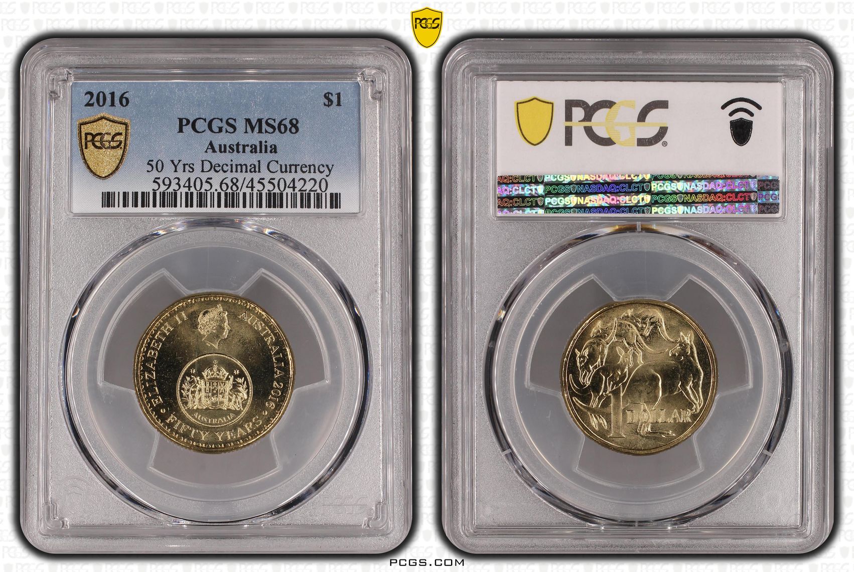 2016 Australia One Dollar, $1 50 Yrs Decimal Currency PCGS - MS68 -220