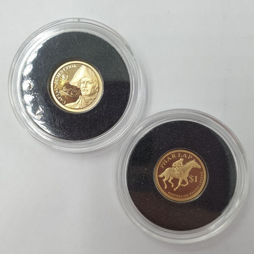 Mini 14ct Gold Coins (x2)