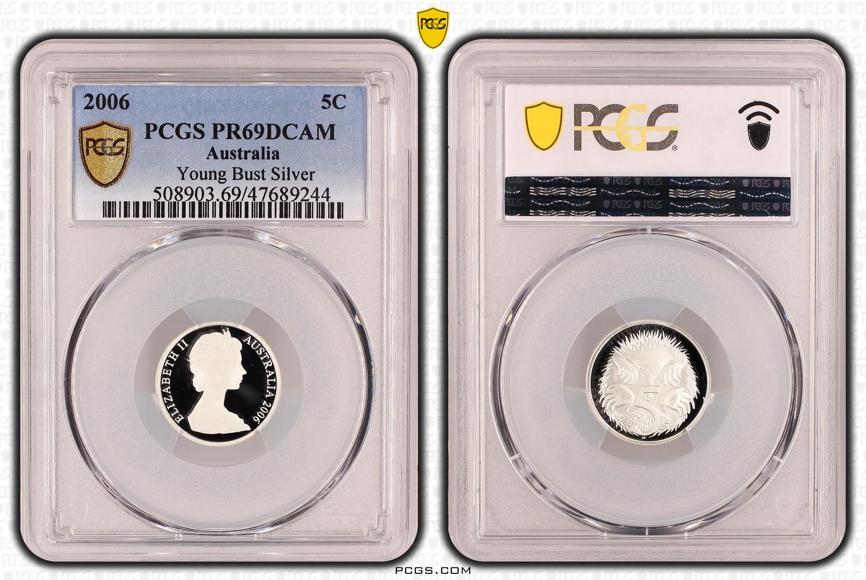 Elizabeth II, Young Bust Silver, Five Cent, 2006, PCGS PR69DCAM