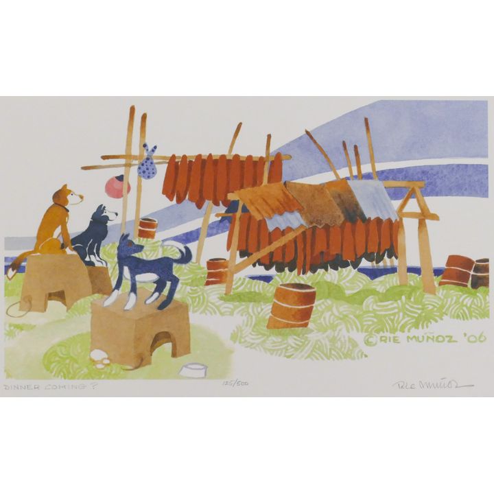 Rie Munoz ''Dinner Coming?'' 2006 Signed Print 10.5'' x 15.5'' Sheet.