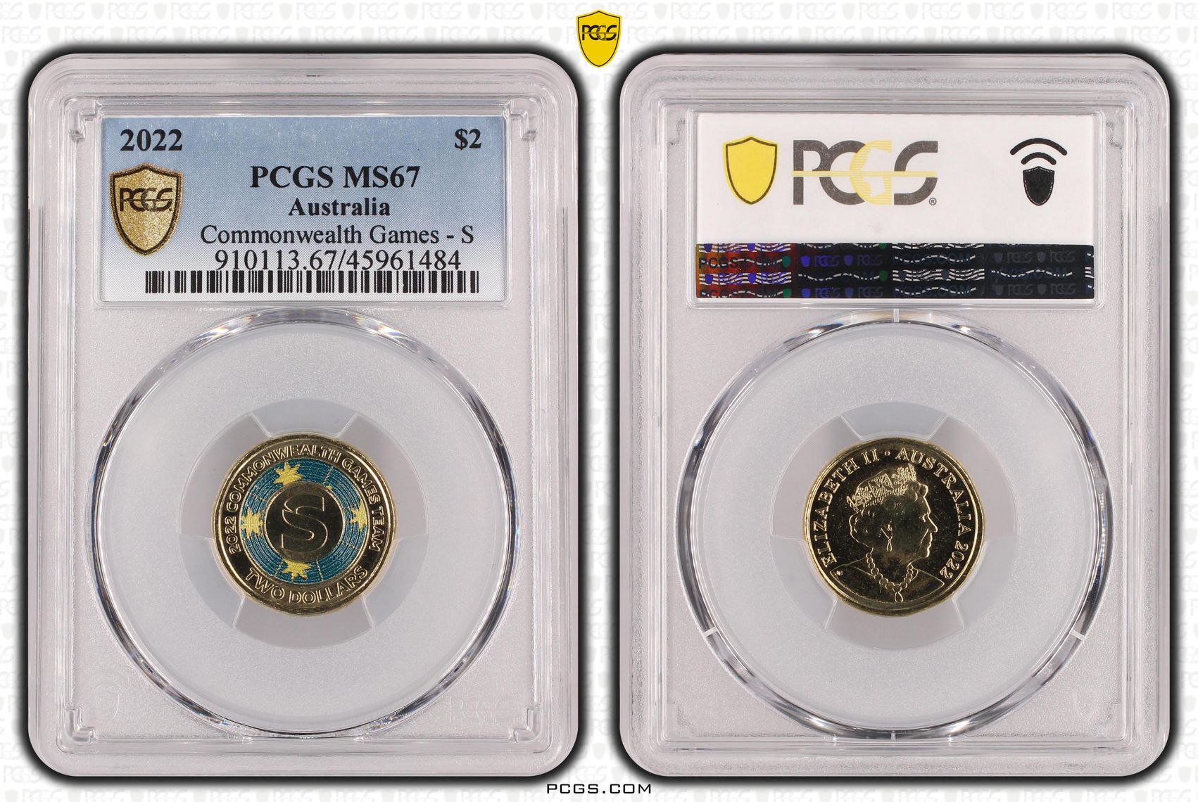 Commonwealth Games - S Colorized, Two Dollar, 2022, PCGS MS67