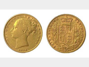 1873 VICTORIA SYDNEY MINT SHIELD SOVEREIGN