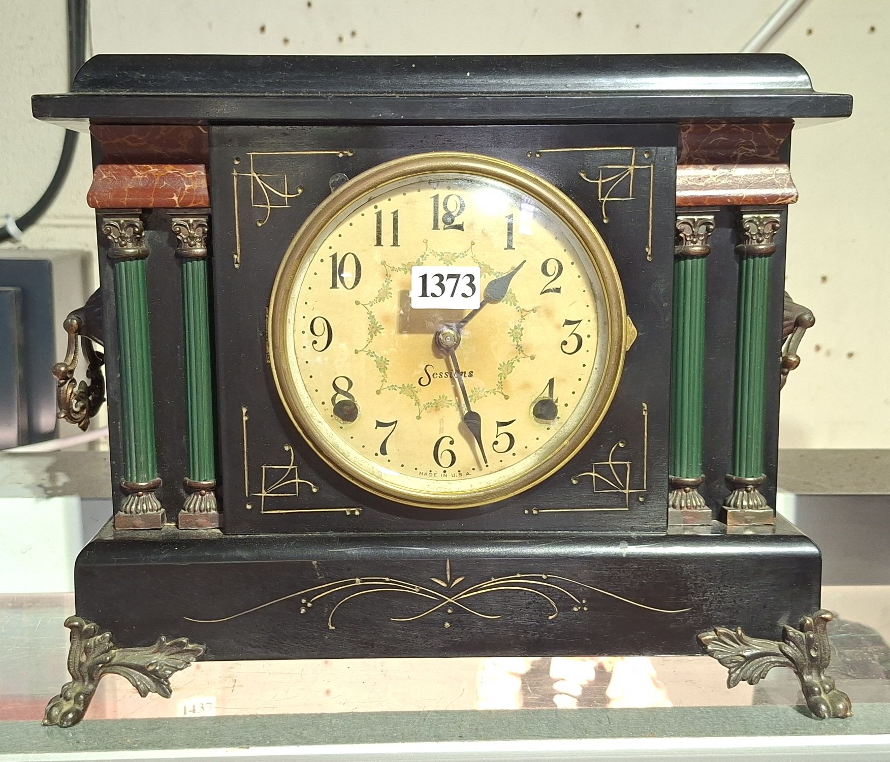 1373 · EBONISED MANTLE SESSIONS CLOCK