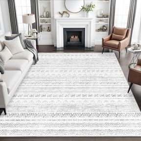 8' X 10' (RECTANGULAR) ART&TUFT AREA RUG 8X10, SUPER SOFT ULTRA-THIN MOROCCAN WASHABLE RUG, ANTI-SLIP BACKING RUGS FOR LIVING ROOM