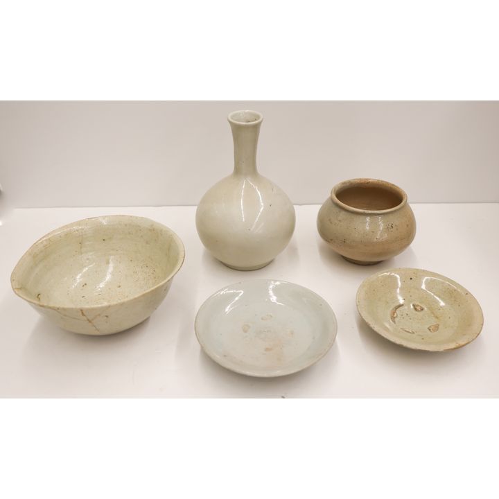 5pc Korean Joseon White Ceramics