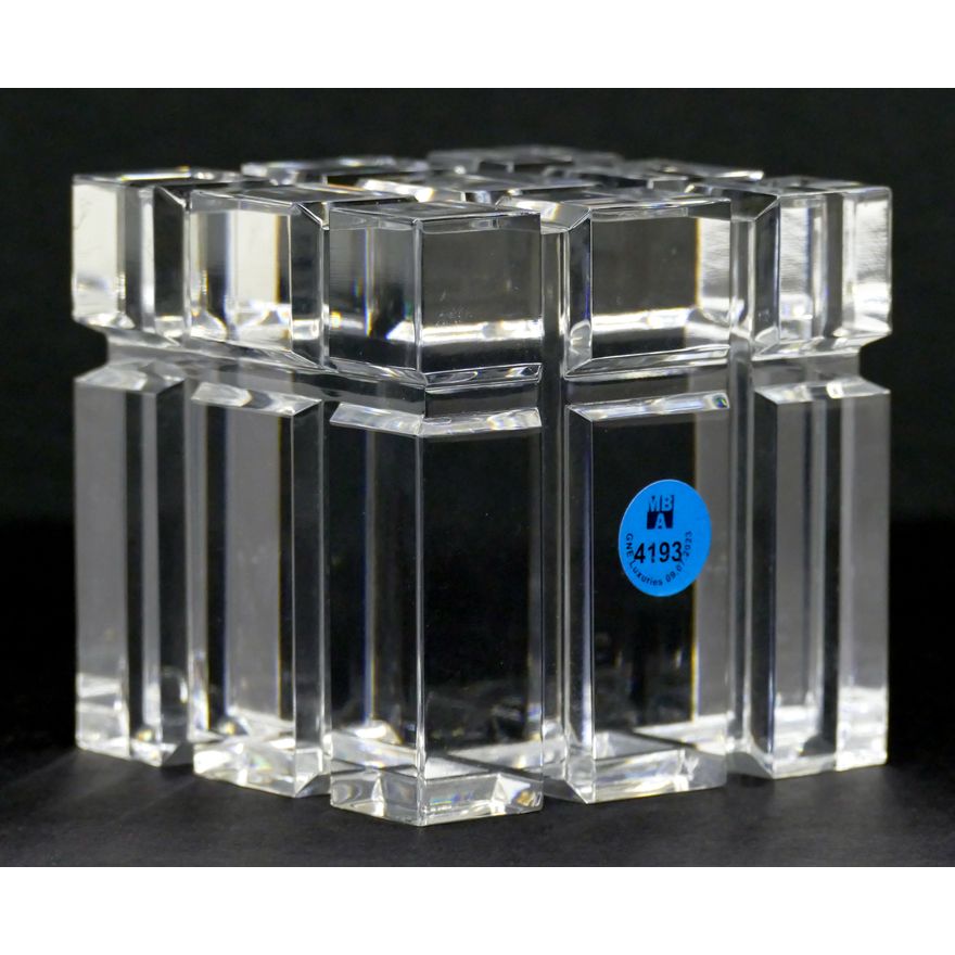 Baccarat Crystal Cube Sculpture 4''